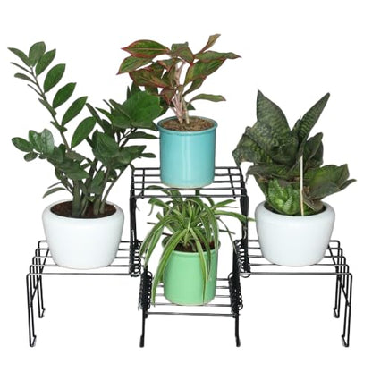 Moso 1-Tier Metal Plant Stand – Black, Rust-Free, Indoor/Outdoor