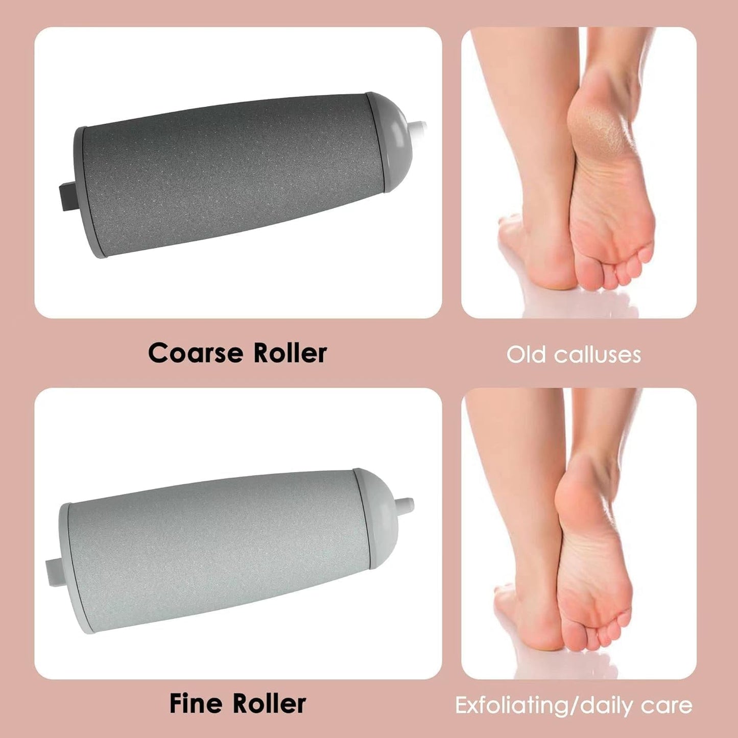 Electric Foot Callus Remover – Rechargeable Pedicure Tool (Pink)