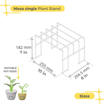 Moso 1-Tier Metal Plant Stand – Black, Rust-Free, Indoor/Outdoor