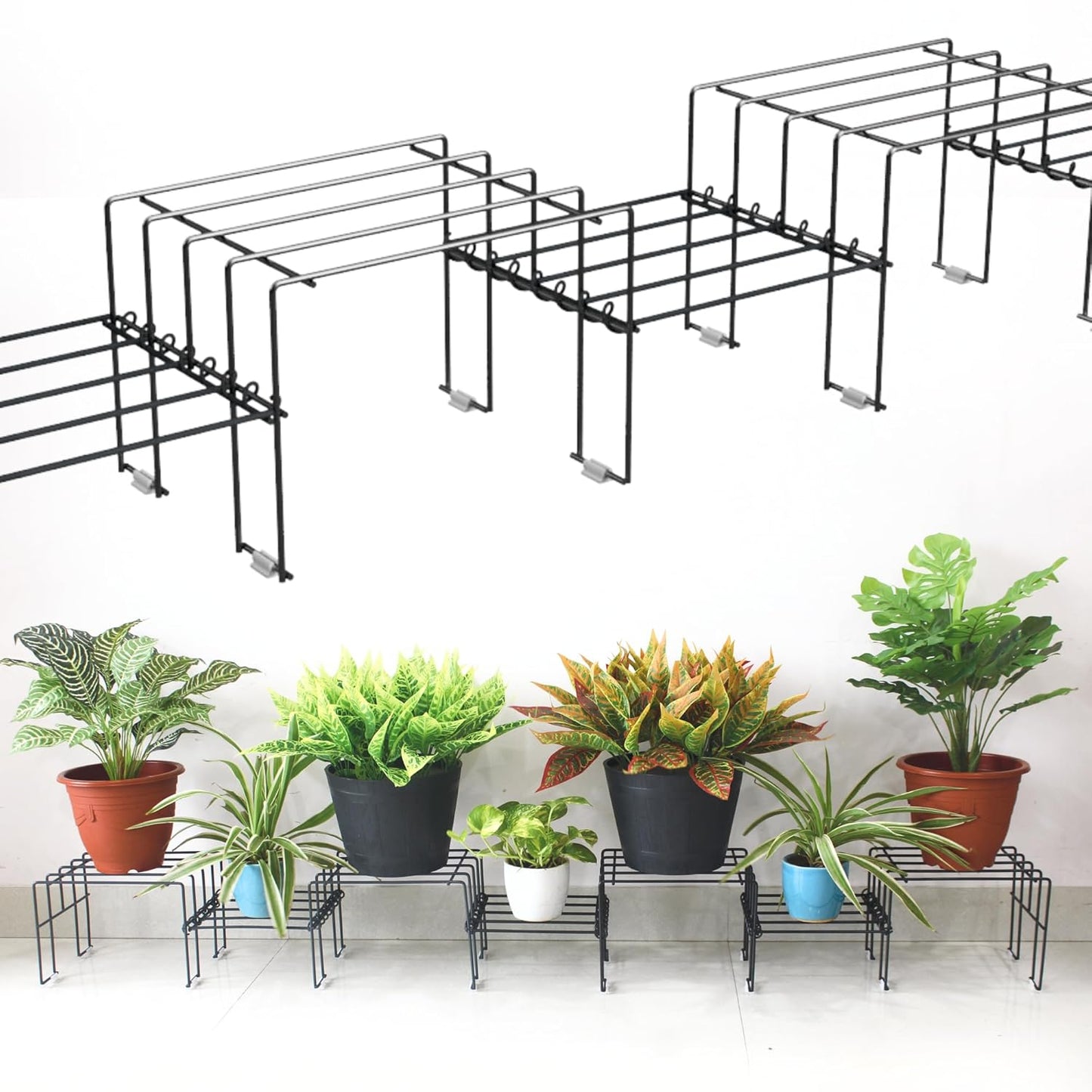 Moso 1-Tier Metal Plant Stand – Black, Rust-Free, Indoor/Outdoor